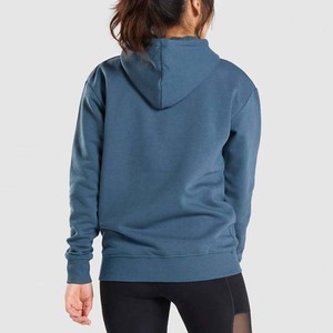 Prix de gros OEM pull uni lâche dames mode tendance gym tops femmes polaire à capuche entièrement personnalisé avec logo marque - Product Image 2