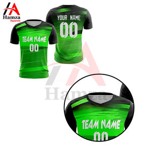 เสื้อฟุตบอลเยาวชนระบายอากาศได้ดีผ้าโพลีเอสเตอร์100% 180 GSM คอวีแขนครึ่งแขนกำหนดชื่อทีม/หมายเลข Hamza - Product Image 6