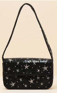 กระเป๋าสะพายข้างทรงสี่เหลี่ยมผืนผ้าลายสัตว์สไตล์โบฮีเมียนสำหรับผู้หญิงอินเดีย ปิดด้วยแม่เหล็ก ประดับลูกปัด น้ำหนักเบา เป็นมิตรกับสิ่งแวดล้อม เหมาะสำหรับงานกลางคืน - Product Image 5