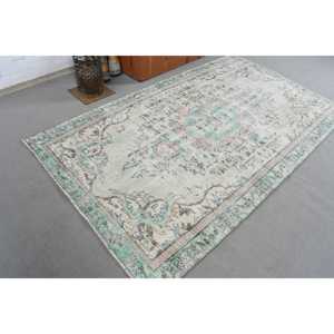 Alfombra Turca, Alfombra Vintage de 4.7x8.1 pies, Alfombra Oriental Azul de Lana - Product Image 4