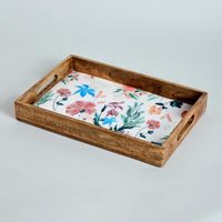 Großhandel kunden spezifische kunden spezifische Couch tisch Servier platte Holz tablett großes Serviert ablett mit Griff für Obst Essen & Teller