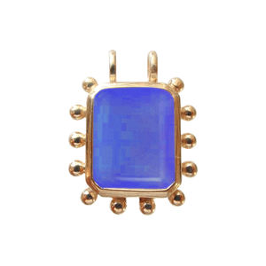 Colgante de bisel de Aguamarina 12x8mm corte Octágono aguamarina oro Vermeil 925 juego de bisel de plata esterlina 2 colgante de lazo encanto de piedra natal - Product Image 3