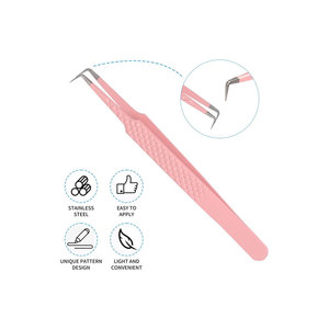 Pince à cils en acier inoxydable professionnelle pour extension de cils outils de maquillage droits incurvés pour sourcils - Product Image 5