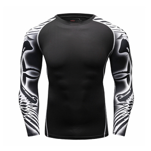 Camiseta Deportiva Ajustada de Manga Larga para Hombre, Ropa de Compresión Transpirable, Ropa Deportiva al por Mayor, Camiseta de Protección contra Erupciones para Hombre - Product Image 4