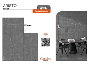 Azulejos de venas talladas de porcelana esmaltada de aspecto Premium 60x120 cm Acabado de talla gris Aristo Azulejo de alta calidad de 600x1200mm - Product Image 3