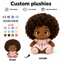 Poupées en tissu africaines personnalisées OEM ODM, poupées en peluche noires en coton, peluches africaines en gros