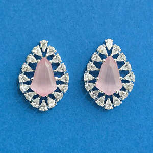 Últimos pendientes colgantes de moda de calidad de exportación en línea CZ Tops con chapado en rodio - Product Image 4