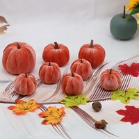 Ensembles de mini citrouilles artisanales en mousse de velours, durables, pour centre de table, décoration de maison pour Halloween et Thanksgiving