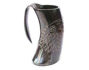 Mug en corne viking fait main de luxe avec finition antique, écologique, grand cadeau d'affaires, tasse à vin ou à bière, prix GOD GRACE OVERSEAS - Product Image 1