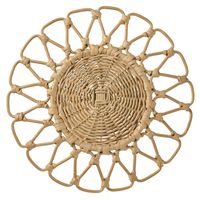 Set de table rond et assiette de présentation en bambou faits à la main, style bohème de luxe, écologique, imperméable, pour mariage et usage domestique, personnalisable