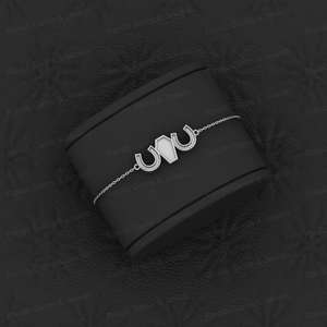 La mejor calidad 925 Plata sólida ataúd caballo zapato Semi montaje cadena pulsera 14K chapado en oro resina piedra preciosa cenizas recuerdo joyería - Product Image 2