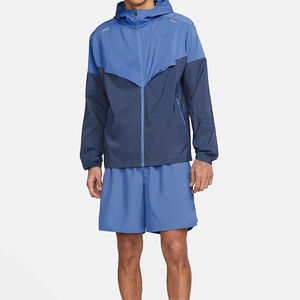 ชุดวอร์มผ้าไนลอนสำหรับผู้ชายชุดวอร์ม2ชิ้นแบบรูดซิปแนววินเทจกางเกงขาสั้นผ้าไนลอนออกแบบได้ตามต้องการ - Product Image 4