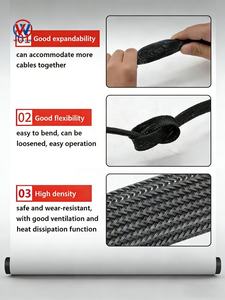 WOLIDA/WOER 柔軟でカラフルなPET/ポリエステル製 拡張可能な編組メッシュケーブルスリーブ ケーブル保護スリーブ - Product Image 6