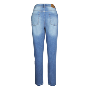 Paola Riboni - Jeans de mezclilla de pierna recta para mujer, cintura media, corte regular, lavado claro, estilo vintage, pantalones formales de longitud completa - Product Image 3