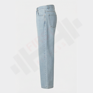 Pantalons en jean vintage pour hommes en gros 2025, de haute qualité, coupe droite, ample, bouton, lavable, uni - Product Image 3