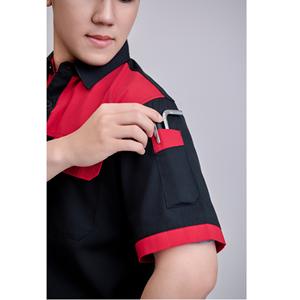 Ropa de Trabajo de Manga Corta para Mujer, Color Negro y Rojo, de Alta Visibilidad, Transpirable, Cómoda, Nueva Tela Superior Duradera, Marca FMF - Product Image 3