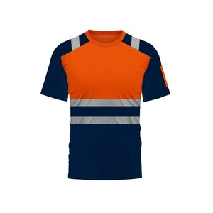 เสื้อสะท้อนแสง100% ผ้าโพลีเอสเตอร์มีเทปสะท้อนแสงเสื้อยืดนิรภัยสำหรับทำงาน - Product Image 5