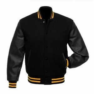 Wholesale American Varsity Jackets Custom Letterman Design High Street Genuine Body Fabric CollegeBaseballjacket for men - Product Image 4