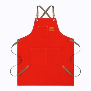 Custom Logo <b>Waterproof</b> Cotton Canvas Bib Kitchen Cooking <b>Aprons</b> with Pockets Adjustable Buckle Straps Sleeveless - Product Image 6