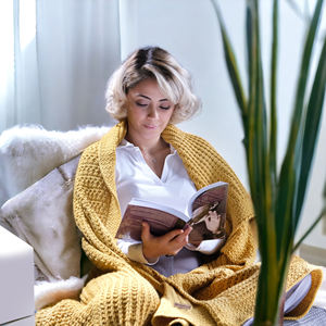 100% Acrylique Rebecca Couverture 130*150 cm Pierre Couleur Meilleur Prix Tricoté Haute Qualité Textile À La Maison - Product Image 2