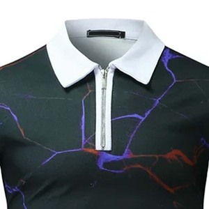 Golf pour hommes 100% coton de qualité supérieure pour polos Logo personnalisé T-shirts anti-rides à manches courtes motif imprimé fabriqué - Product Image 4