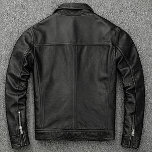 Chaqueta de Cuero Marrón Clásica Vintage para Hombre, Piel de Cordero Auténtica con Patrón de Camuflaje, Material de Piel de Vaca - Product Image 4