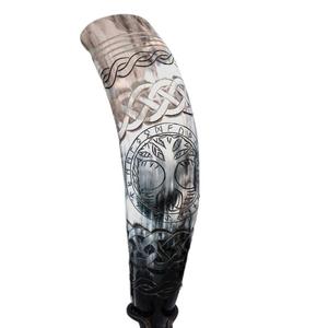 Cuerno para beber vikingo hecho a mano de alta calidad, logotipo personalizado, Animal ecológico, taza de cuerno de búfalo de tacto Real, soporte pulido - Product Image 3