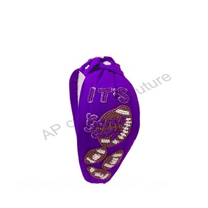 Fashionable Beaded Knotted <b>Headbands</b> Game Day Team Collection Seed Beaded Top Knotted Hair Accessories Beaded Game Day Hairbands - Product Image 4