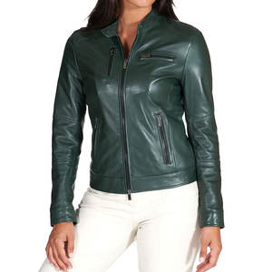 Vestes en cuir pour femmes tricotées personnalisées avec logo, faible MOQ, qualité supérieure, coupe-vent, écologiques, décontractées et élégantes - Product Image 1