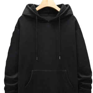 Sweat à capuche pour homme surdimensionné de couleur unie, sweat-shirt en polaire à manches longues avec cordon de serrage et col à capuche - Product Image 1