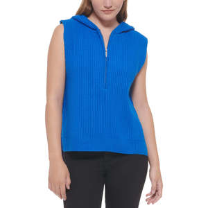 Top a Costine Senza Maniche Blu da Donna Calvin Klein, Taglia Small, Magliette in Maglia - Product Image 1