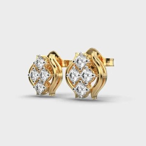 Luxury Gold Plated CZ <b>Stud</b> <b>Earrings</b> for Women Elegant Floral Geometric <b>Crystal</b> <b>Earrings</b> Designer Fashion Jewelry - Product Image 3