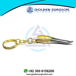 Customized Dental Forceps Key-chain <b>Dentist</b> Hygienist Student <b>Gift</b> Gold Plate Bulk Wholesale Dental set surgical instruments - Product Image 2