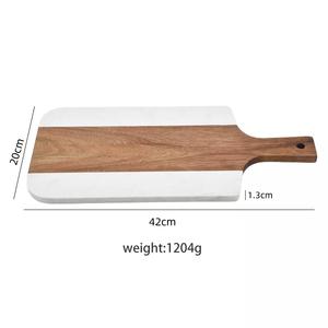 Planche à découper en bois d'acacia et marbre de qualité supérieure pour la préparation de la cuisine, le service du fromage et la présentation des aliments - Product Image 3