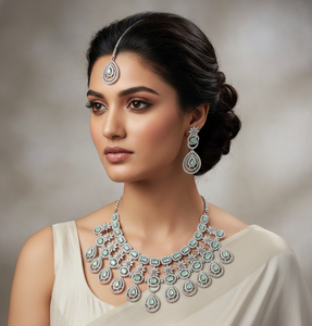 Conjunto de Collar y Aretes de Novia de Moda para Mujer, Joyería Tradicional para Fiesta de Bodas, Calidad Premium para Venta al por Mayor - Product Image 5