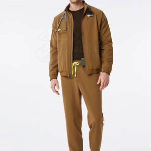 แจ็กเก็ตขัดผิวสำหรับผู้ชายเนื้อนุ่มมีกระเป๋าขัดผิวพร้อมกระดุมสแน็ปและกระเป๋าที่ใช้งานได้จริง - Product Image 4