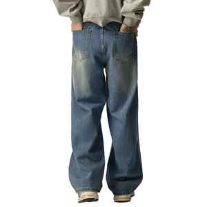 Fabricant de pantalons en jean pour hommes amples et personnalisés, jeans vintage délavés surdimensionnés, streetwear de haute qualité, jeans amples en denim - Product Image 5