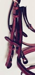 Qualité supérieure Vache Doux Rembourrage En Cuir Véritable Snaffle Bridle avec Fine Chaîne En Cristal Durable Cheval Produits En Gros - Product Image 5