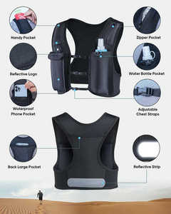 Men's Vintage <b>Animal</b> Print <b>Running</b> Vest with Breathable Polyester Mesh Custom Reflective Logo Lightweight Quick Dry Phone Holder - Product Image 2
