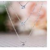 Collana a Tre Strati alla Moda in Tre Tonalità e Argento Sterling con Cristalli - Product Image 4