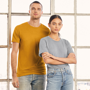 Camiseta unisex de mezcla triple con logo personalizado al por mayor para el mercado canadiense, serigrafiada, de mezcla triple suave, camisetas Next Level Apparel. - Product Image 6