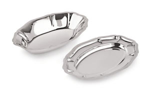 Plateau utilitaire ovale en acier inoxydable pour la cuisine, plateau à étoile à un seul niveau, design classique, contact alimentaire sûr - Product Image 2