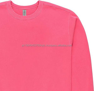 Sudadera de cuello redondo teñida pigmentada Sudadera de lana de algodón suave para hombres y mujeres - Product Image 3