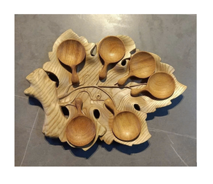 Cuillères en bois de qualité supérieure pour cadeaux d'entreprise: outils de cuisson en bois naturel, gravure de logo personnalisé. - Product Image 1