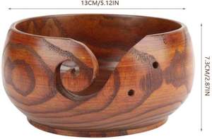 Cuenco de madera de acacia natural al por mayor con orificios para hilo, tamaño personalizado, ecológico, a la moda, herramienta de tejido a mano de alta calidad - Product Image 6