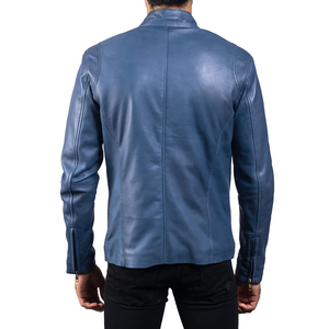 Lightweight <b>Retro</b> Fashionable Windbreaker for Men Breathable Stand Collar <b>Leather</b> <b>Jackets</b> - Product Image 2