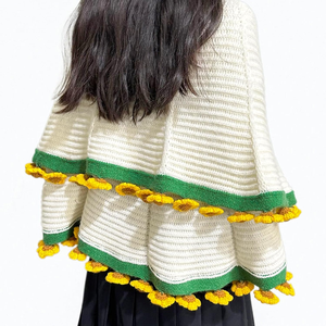 Handmade <b>Crochet</b> Sunflower <b>Blanket</b> Elegant <b>Crochet</b> Sunflowers Rose Bouquet <b>Blanket</b> Finished - Product Image 3