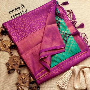 Sari original Minakari Heavy Zari Border y Heavy Weaving Work hecho de seda - Product Image 2