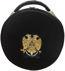 Estuche para Gorra/Sombrero Masónico del Rito Escocés de la Doble Águila, 32 Grados, Negro, Origen Importado, Tipo de Cierre: Cremallera, Tipo de Ajuste: Ajustado - Product Image 1