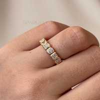 <strong>Best</strong> <strong>Selling</strong> 14K Solid Gold Radiant Cut Moissanite Eternity Band Ring Custom Fine Wedding Ring GIA Certified Lab Created Unisex